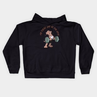 My first day at the gym Kids Hoodie